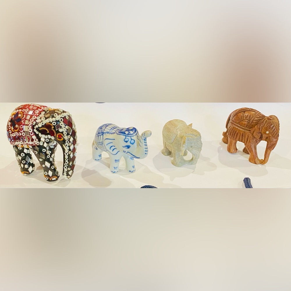 Vintage Elephant Figurine Set Of Four
